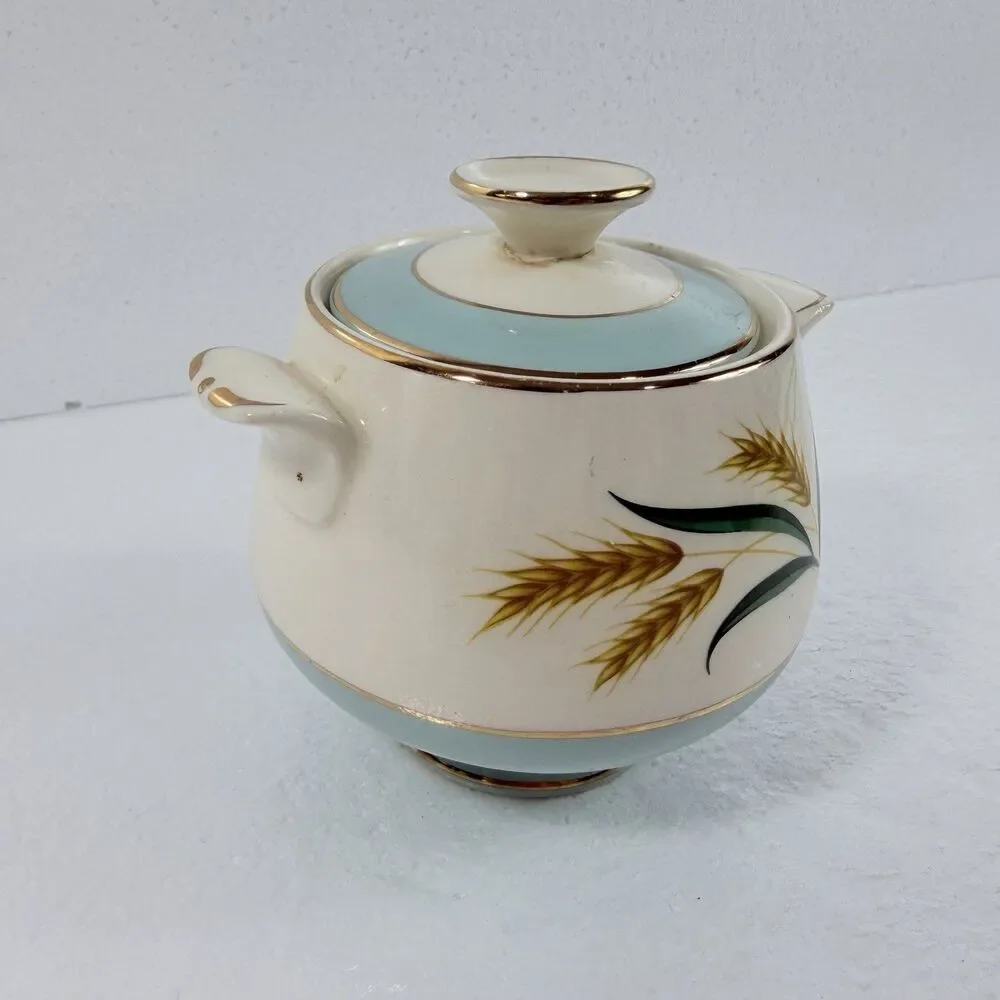 International D.S. CO. VIKING WHEAT Covered Sugar Dish 1950s-1960s Vintage
